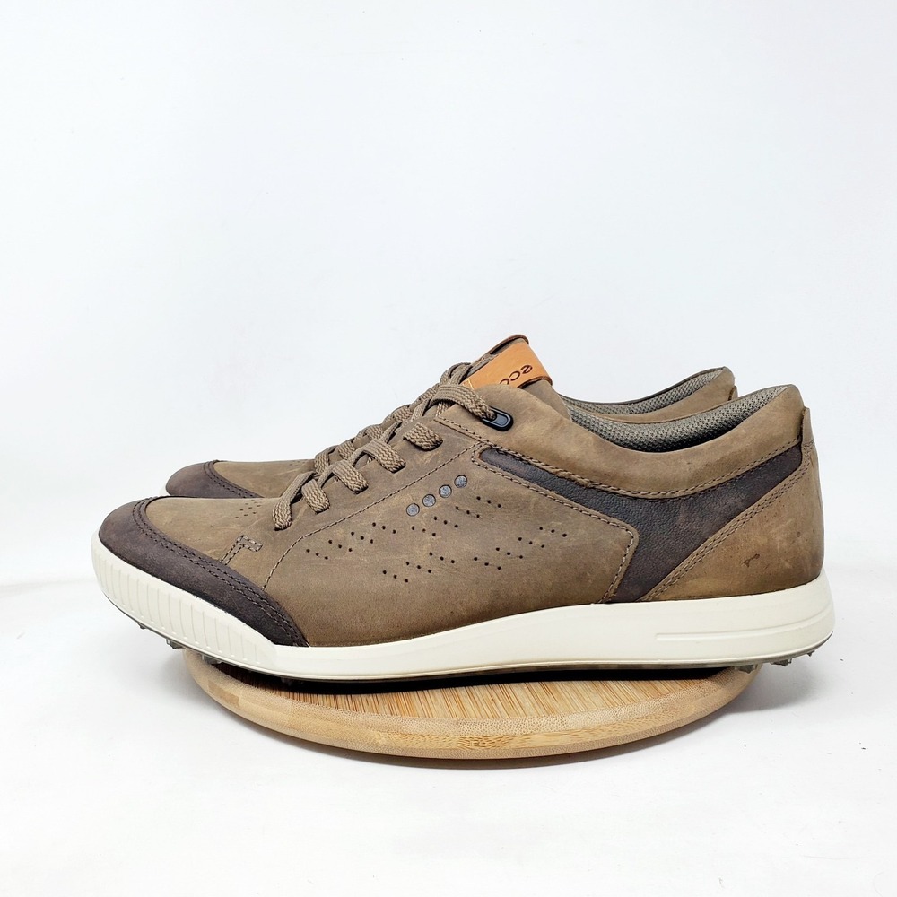 ECCO‎ Street Retro Golf Shoes Mens 42 Brown Leather Hiking Casual Low Sneaker